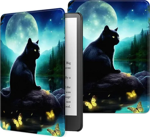 Miniatura 26 de Funda para Kindle básico de 6 pulgadas (11.ª generación), múltiples ángulos, piel sintética, delgada, con función de encendido y apagado automático