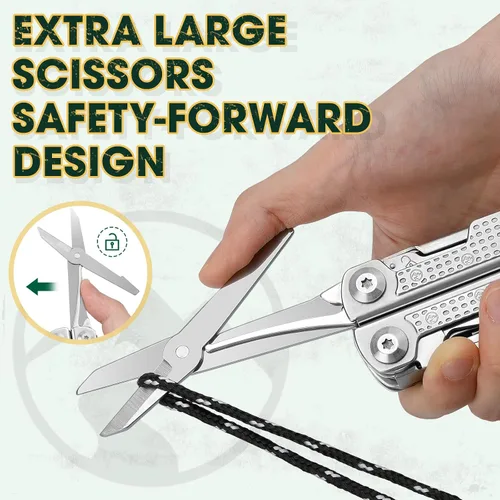 Miniatura 5 de Multper Multitools Pliers Pro, herramienta múltiple mejorada con cuchillo de Damasco, cortadores de alambre reemplazables y juego