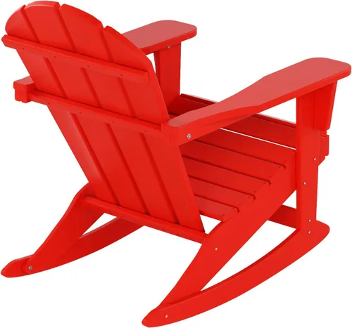Miniatura 141 de WestinTrends Silla mecedora Malibu de poliéster para exterior/patio Adirondack, Negra