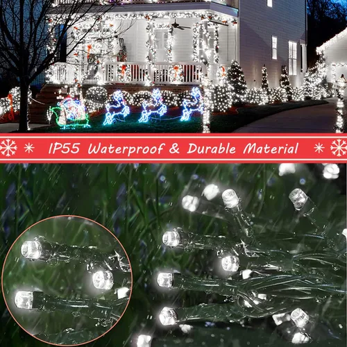 Miniatura 5 de Luces de Navidad para exteriores, 300 luces LED de 108 pies con 8 modos, enchufe de extremo a extremo, certificado UL, guirnalda de luces