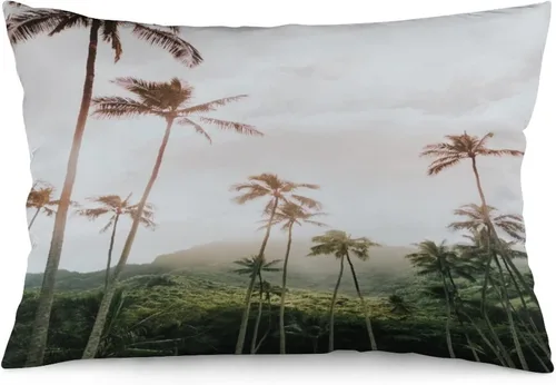 Miniatura 36 de Protector de almohada de playa con palmeras tropicales de 16 x 14 pulgadas, palmeras de playa, paisaje marino costero, decorativo, rectangular