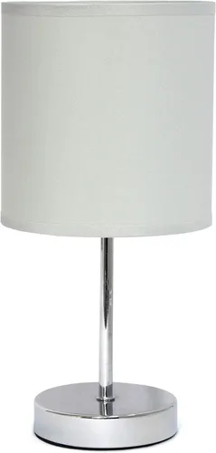 Miniatura 30 de Simple Designs LT2007-HPK-LB Lámpara de mesa básica cromada para sala de estar, mesita de noche, escritorio, encimera, rosa intenso, con bombilla