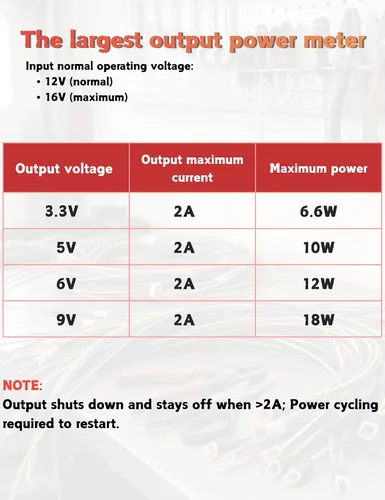 Miniatura 3 de RED WOLF Regulador de voltaje DC 12V a 3.3V 5V 6V 9V convertidor reductor adaptador de voltaje de fuente de alimentación, salida 2A corriente máxima