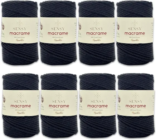 Miniatura 71 de Sensy - Cuerda de poliéster prémium de 0.197 in, 104 yardas, 100% polipropileno, cordón de macramé de 0.197 in, cuerda de ganchillo para bolsa