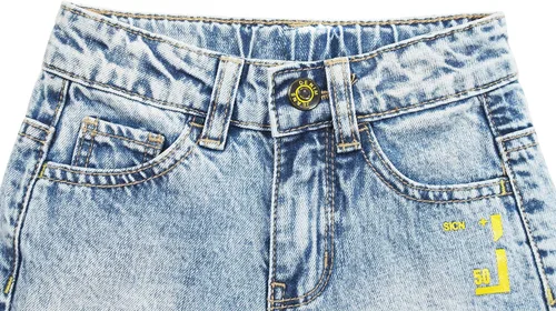 Miniatura 3 de KIDSCOOL SPACE Pantalones de mezclilla rasgados con banda elástica para bebés y niños pequeños