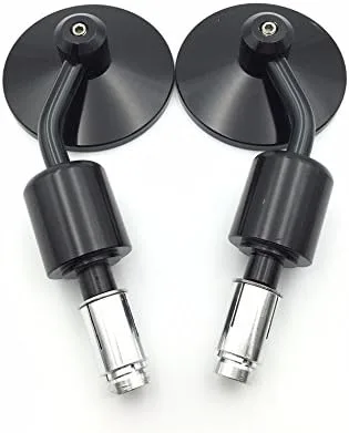 HONGK - Juego de espejos redondos negros para motocicleta de 7/8 pulgadas, compatible con CB1000R CB1300 CB600F Hornat CBF600 Shadow Valkyrie Magna