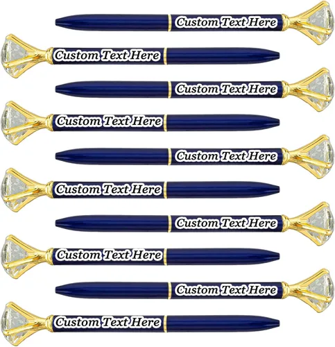 Miniatura 15 de 10 bolígrafos personalizados a granel con diamante, recuerdos de boda, recuerdos grabados con nombre, logotipo, texto para negocios, fiestas