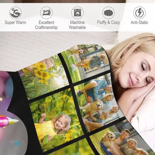 Miniatura 4 de Artsadd Manta personalizada con foto, mantas personalizadas para papá y abuelo, regalos del Día del Padre, manta conmemorativa para la familia