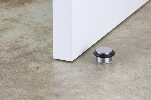 Miniatura 6 de EVI Herrajes I-140 - Tope de puerta, adhesivo, acabado mate INOX (acero inoxidable) Caucho Negro
