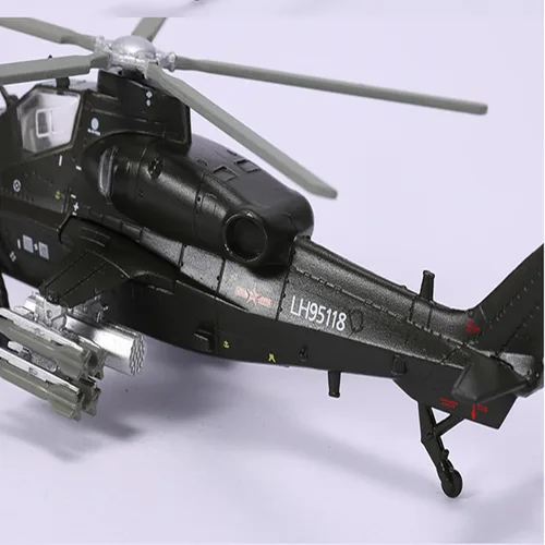 Miniatura 3 de 1:100 Aleación China Armado WZ-10 Helicópteros Modelo de Aeronave Militar Modelo de Aeronave Simulación Aviación Ciencia Exposición