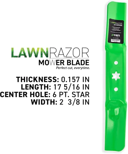 Miniatura 3 de 8TEN LawnRazor - Cuchilla de cortacésped para MTD Cub Cadet 942-05052A RZT S50 XT1 GT50 LT50 XT2 Troy Bilt (elevación media), paquete de 3