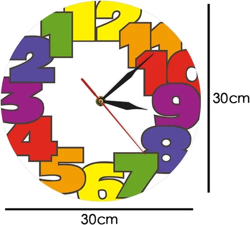 Miniatura 2 de The Geeky Days Reloj de pared con números grandes, 12 pulgadas, moderno, para decoración del hogar, silencioso, sin tictac, acrílico, redondo
