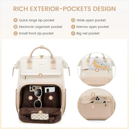 Miniatura 3 de LOVEVOOK - Mochila para laptop para mujer, mochila de moda para mujer.., 15,6 pulg.