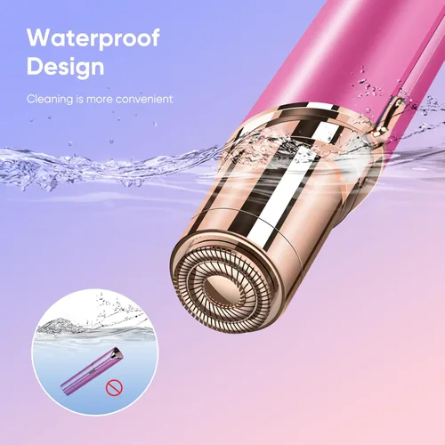 Miniatura 6 de Removedor de vello facial para mujeres, como se ve en la televisión, afeitadora facial sin dolor, mini removedor de pelo, afeitadora eléctrica Rojo