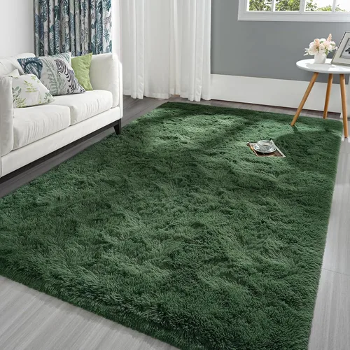 Miniatura 7 de Pettop Alfombra de Área Esponjosa Azul Marino para Dormitorio Sala de Estar, 4x6 Pies Alfombras Suaves de Felpa Mullidas y Peludas para Niñas Niños