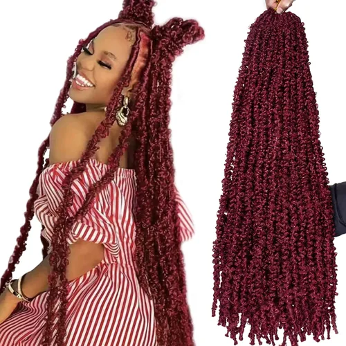 Miniatura 93 de ZRQ Butterfly Locs Cabello de Ganchillo Corto 6 Paquetes Negro Cabello Bob de Ganchillo 8 Pulgadas Locs Sintéticos Desordenados Desgastados Trenzas