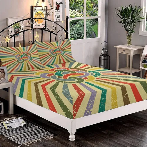 Miniatura 22 de Juego de sábanas bajeras decorativas de tamaño King, sábana bajera de Narval con bolsillos profundos y 2 fundas de almohada, juego de ropa de cama