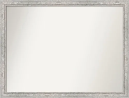 Miniatura 306 de Amanti Art Espejo de baño plateado para sobre fregadero, 23 x 23 pulgadas, espejo cuadrado plateado en ángulo, marco de madera moderno medio, se