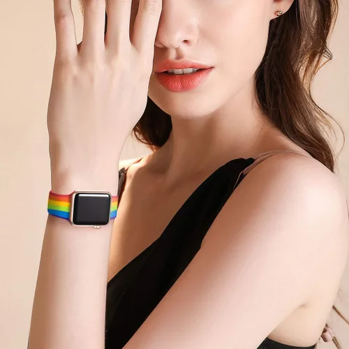Miniatura 3 de Lerobo - Correas compatibles con Apple Watch de 44 mm, 42 mm, 49 mm, 45 mm y 46 mm para mujeres, correas deportivas de silicona con estampado floral