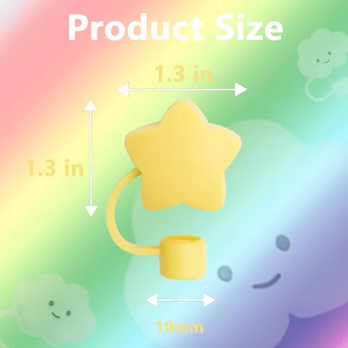 Miniatura 2 de Juego de 4 fundas de popote con diseño de estrella compatibles con vasos Stanley de 30 y 40 onzas, reutilizables, bonitas puntas de popote