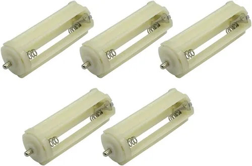 Hxchen 5 unids cilíndrico batería titular de la batería caso de almacenamiento para 3 x 1.5 V AAA baterías linterna antorcha blanco