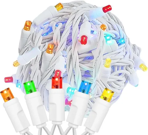 Miniatura 13 de Novelty Lights Guirnalda de luces de Navidad de 25 pies, 50 bombillas LED rosas en cable blanco, espacio de 6 pulgadas, iluminación conectable