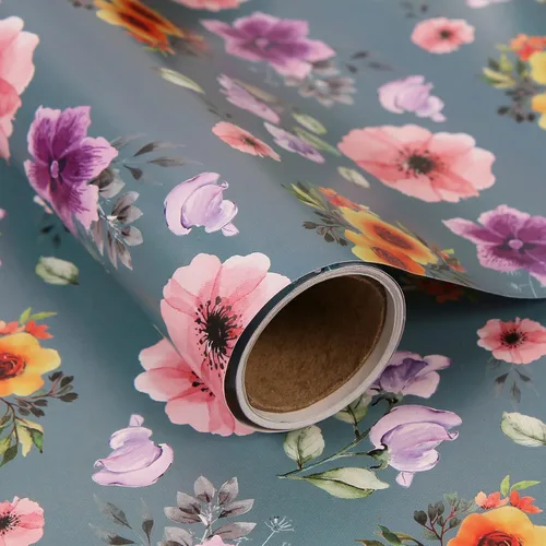 Miniatura 34 de Aimyoo - Rollo de papel de regalo floral kraft - Rollo jumbo - 30 pulgadas x 33 pies - Papel de regalo vintage con flores para todas las ocasiones