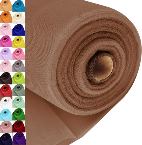 Miniatura 45 de Rollos de tela de tul, 54 pulgadas por 10 yardas (30 pies), cinta de tul para decoración de fiestas de boda, rollo de tela transparente en bobina
