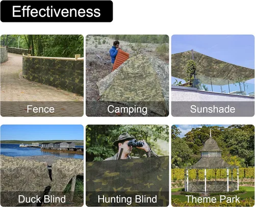 Miniatura 3 de LOOGU Red de camuflaje, cubierta de persianas de pato, red de malla silenciosa, cubierta de red de camuflaje militar militar de 59 pulgadas
