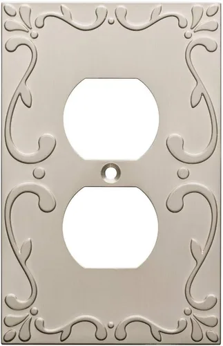 Tapas para apagador Franklin Brass, clásicas, con diseño de lazo, simple o doble, para pared, cubierta plateada, Plateado, W35071-SN-C