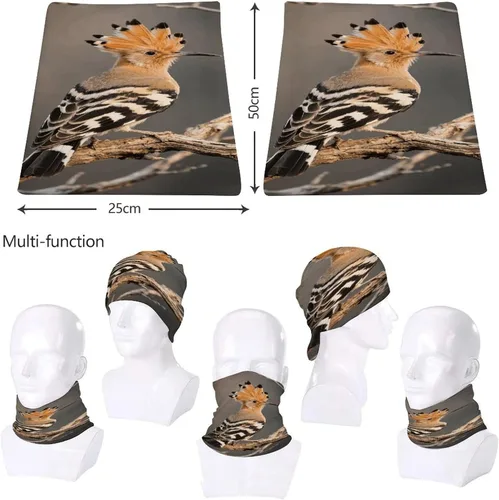 Miniatura 8 de Hoopoe Neck Gaiter Breathable & Moisture-Wicking Face Mask Bandana Balaclava Sun Protection Face Cover Scarf Lightweight Seamless Design for Outdoor