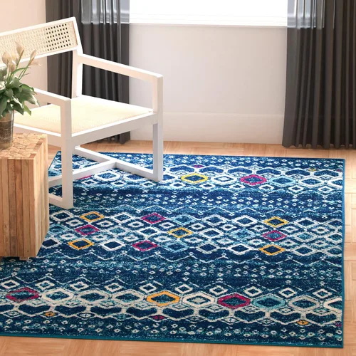 Miniatura 52 de SAFAVIEH Amsterdam Collection Alfombra Decorativa - 2.3 pies x 4 pies, Negro & Multi, Diseño Marroquí Bohemio, Sin Desprendimiento y Fácil Cuidado