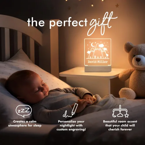 Miniatura 2 de Luz nocturna personalizada para niños, niñas, niños, regalos personalizados para bebé, lámpara de guardería personalizada, decoración de dormitorio