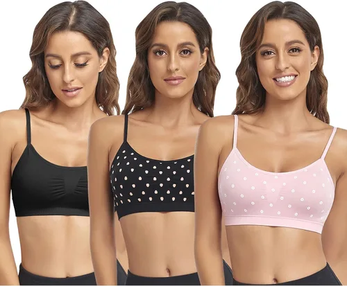 Miniatura 23 de Litthing Bralettes Padded for Women Cami Strap Bra Seamless Sportsbra Wireless Comfort Yoga Lightly T-Shirt Tank Tops