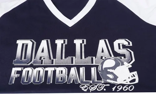 Miniatura 6 de Camisetas raglán Athletic City para mujeres fanáticos del fútbol - Azul marino y blanco