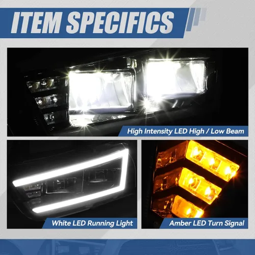 Miniatura 3 de Auto Dynasty Conjunto de faros delanteros LED DRL completos con señal de giro LED ámbar compatible con Dodge Charger 2011-2014, lado del conductor