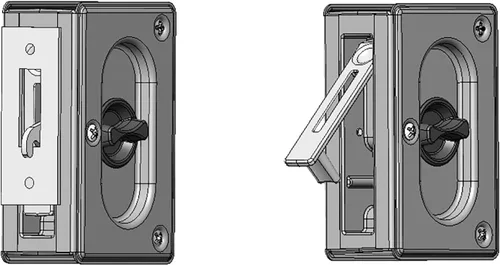 Miniatura 6 de Prime-Line N 7368 Cerradura de Privacidad para Puerta Corrediza de Bolsillo con Tirador - Reemplaza las Cerraduras de Puerta Corrediza Viejas