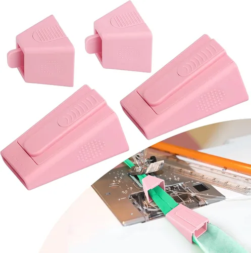 Miniatura 10 de TIGARI Creador de Cinta al Sesgo, Creador de Tubos de Tela para Herramienta de Alfombras Jelly Rolls con Enhebrador de Agujas y Descosedor, Verde 1