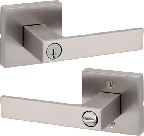Miniatura 8 de Kwikset Singapore - Manija de puerta de cromo pulido (2 unidades)