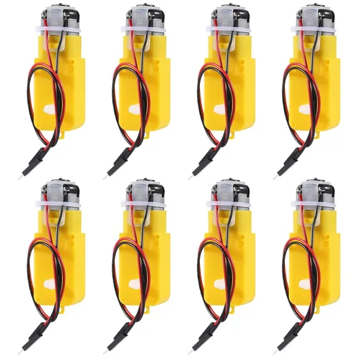 Miniatura 7 de ACEIRMC 8 unids TT DC Motor de caja de cambios de doble eje 3-6V Motor de engranajes 200RPM Ratio 1:48 Motor de eje con cable de 0.100 in