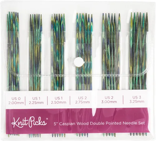 Miniatura 2 de Knit Picks Juego de agujas de tejer de madera de doble punta (Caspian 4")