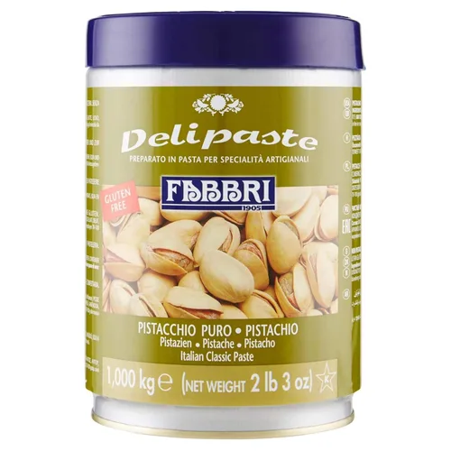 Fabbri Delipaste Pure Pistachio, Compuesto aromatizante para gelato, helado, servicio suave, pastelería y confitería - 1 lata de 2.2 lb