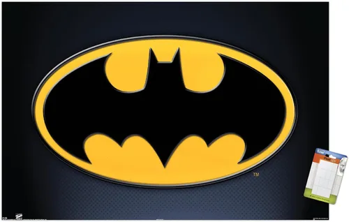 Miniatura 13 de Trends International DC Comics - Póster de pared de Batman con símbolos, 14.725 x 22.375 pulgadas, versión enmarcada de madera de granero