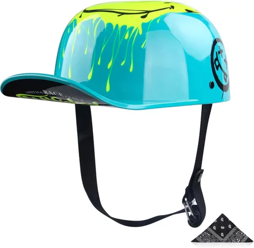 Miniatura 10 de Baseball Motorcycle Helmet - DOT Approved Open Face Helmet for Men Women Baseball Cap Helmet for Bike, Cruiser, Chopper, Moped, Scooter
