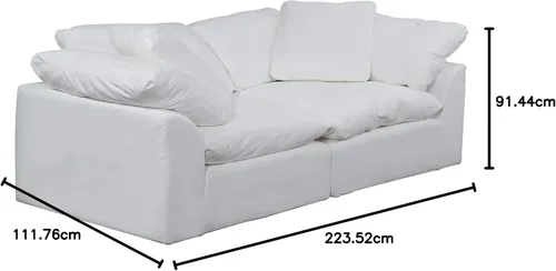 Miniatura 9 de Sunset Trading Cloud Puff - Sofá modular de 2 piezas con cubierta seccional blanca, tela resistente a la humedad