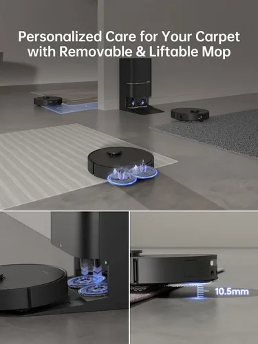 Miniatura 7 de DREAME X30 Ultra Robot Aspirador y Fregona Combo, Succión de 8300Pa, Fregona Extensible y Autolimpiante con Agua de 140°F, Fregona Removible