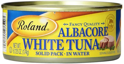 Roland Foods Fancy Albacore - Atún blanco, paquete sólido en agua, lata de 6 onzas, paquete de 6