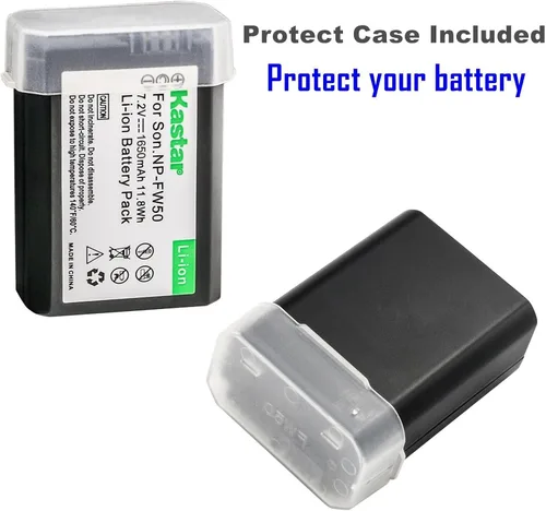Miniatura 2 de Kastar Paquete de 2 baterías y cargador cuádruple compatible con Sony NEX-F3, SLT-A33, SLT-A35, SLT-A37, SLT-A55, ZV-E10, Cyber-Shot DSC-RX10