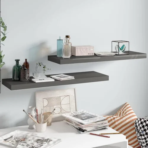 Miniatura 191 de Estantes flotantes de pared, juego de 4 estantes decorativos para montar en la pared, estante colgante con soportes invisibles para decoración
