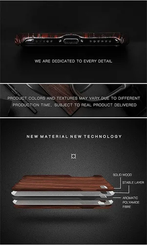 Miniatura 6 de DAYJOY Funda de madera compatible con Huawei P40 PRO, ultrafina, ultra ligera, delgada, auténtica, natural, de madera dura, de fibra de aramida